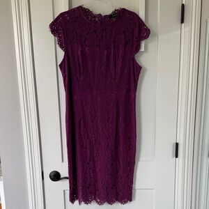 Amazon Women's Purple Lace Midi Dress